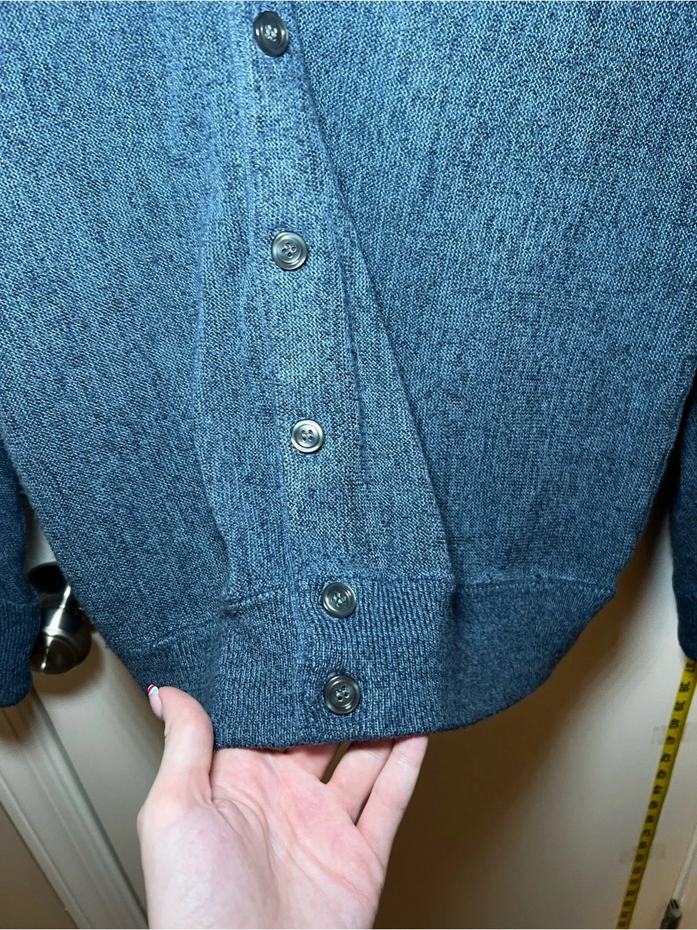 Cypress Links Vintage Classic Men's Blue Button-Front Cardigan Sweater Comfy